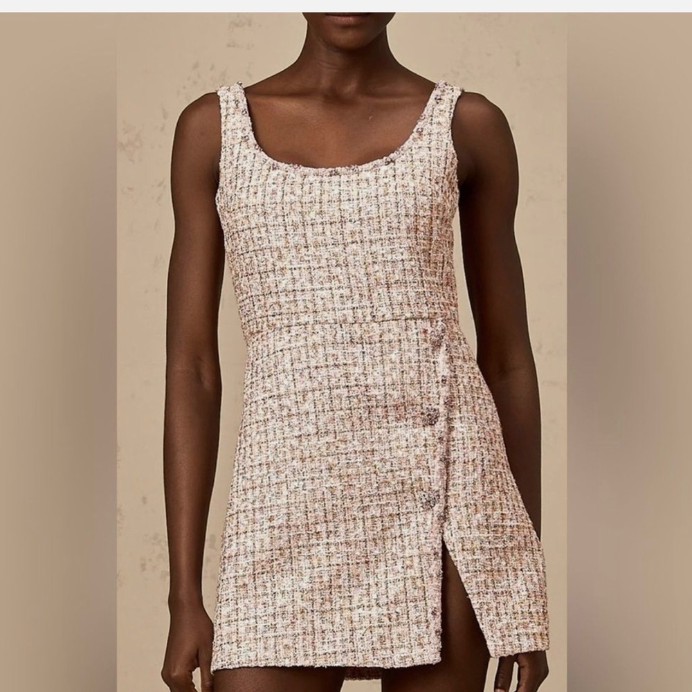 Self Portrait Pink Coarse Mini Dress